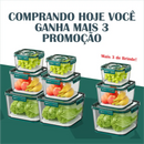 - Kit Pote Hermético Vidro - Promoção Compre 6 Leve 9 Somente Hoje!