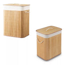 Cesto De Roupa Bambu Retangular Multiuso Banheiro Lavanderia Cor Natural